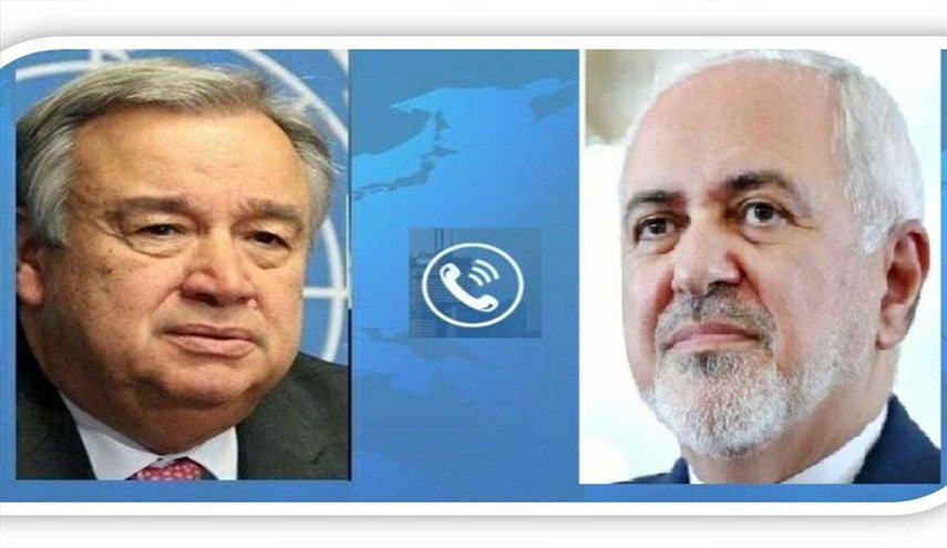 ظريف يدعو غوتيريش الى مواجهة جموح الادارة الاميركية