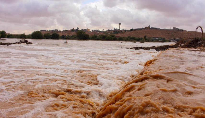 سيل جارف في  شرق لبنان  بعد أمطار غزيرة