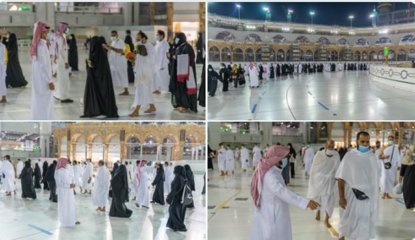 معتمرو الخارج يبدأون التدفق الى الحرم المكي لأول مرة منذ انتشار كورونا