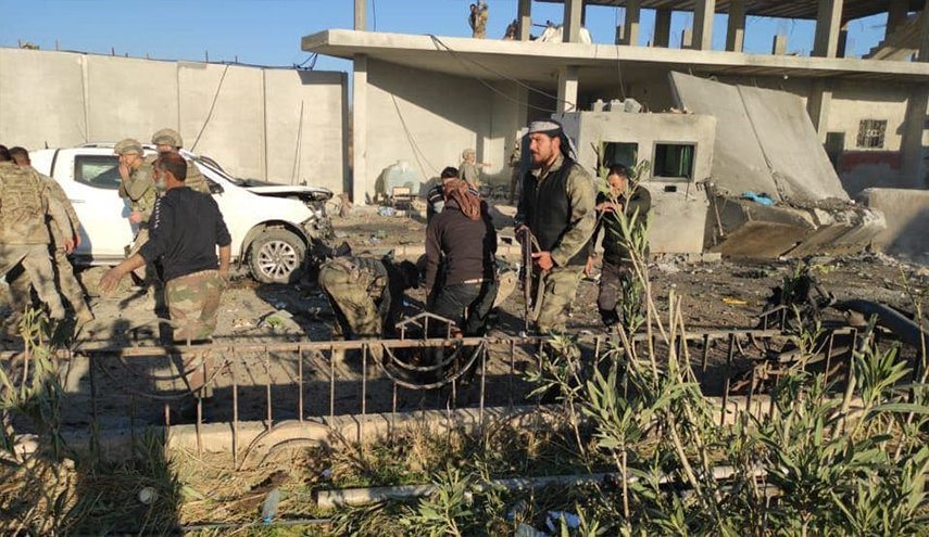 شاهد.. انفجار مفخخة بحاجز للمسلحين الموالين لتركيا في الحسكة