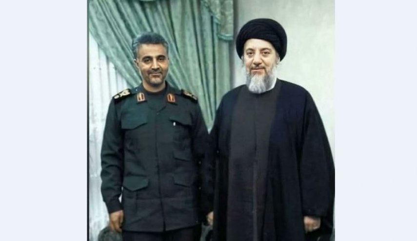 شاهد صورة تجمع الشهيد سليماني مع الشهيد محمد باقر الحكيم