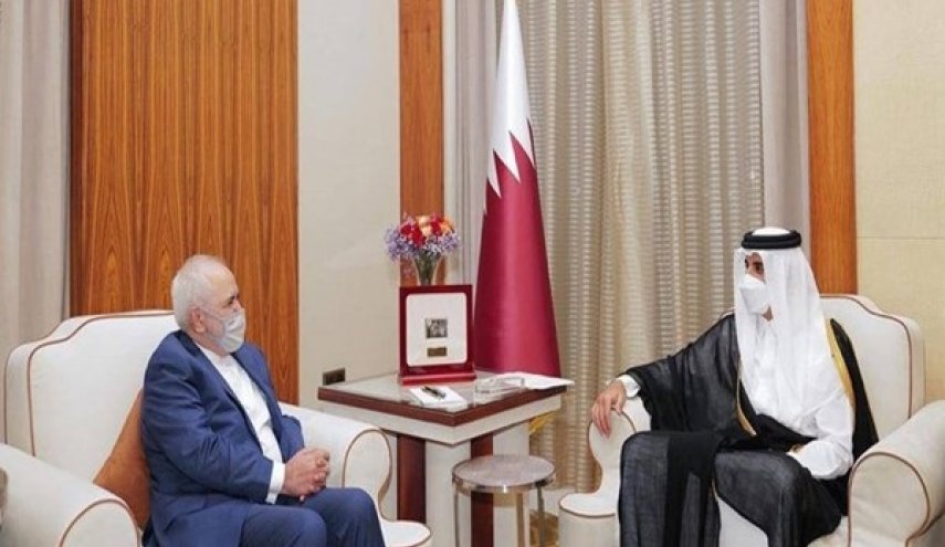 ظريف يجتمع بأمير قطر