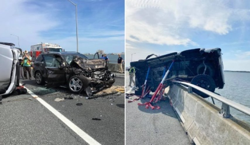 في حادث مروع.. رضيعة تطير في الهواء وتقع في مياه المحيط! 
