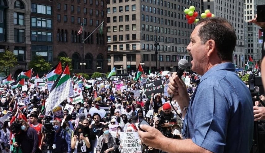 تظاهرات بشيكاغو دعما للشعب الفلسطيني ضد العدوان الاسرائيلي 