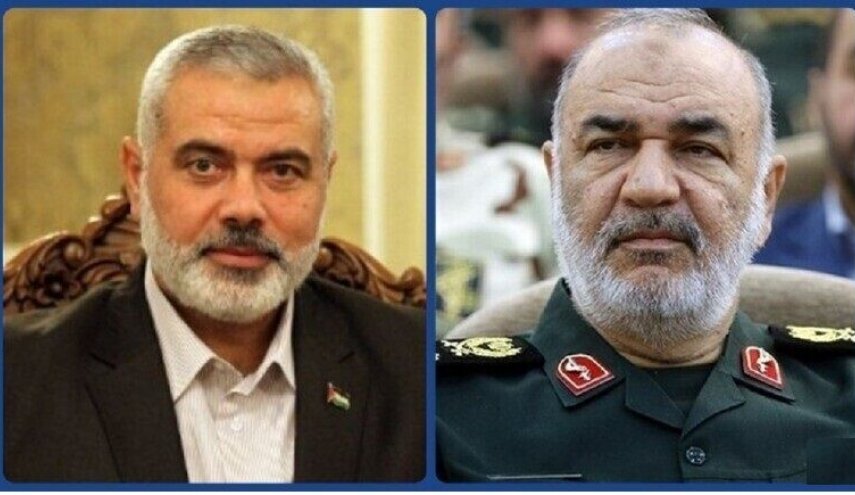 هنية يشيد بمواقف إيران في اتصال هاتفي مع اللواء سلامي