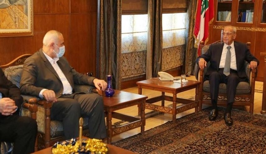 هنية يلتقي نبيه بري في بيروت

