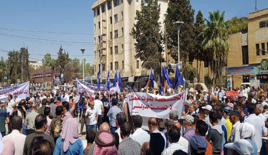 وقفة احتجاجية في الحسكة تنديدا بجريمة منع ضخ مياه الشرب