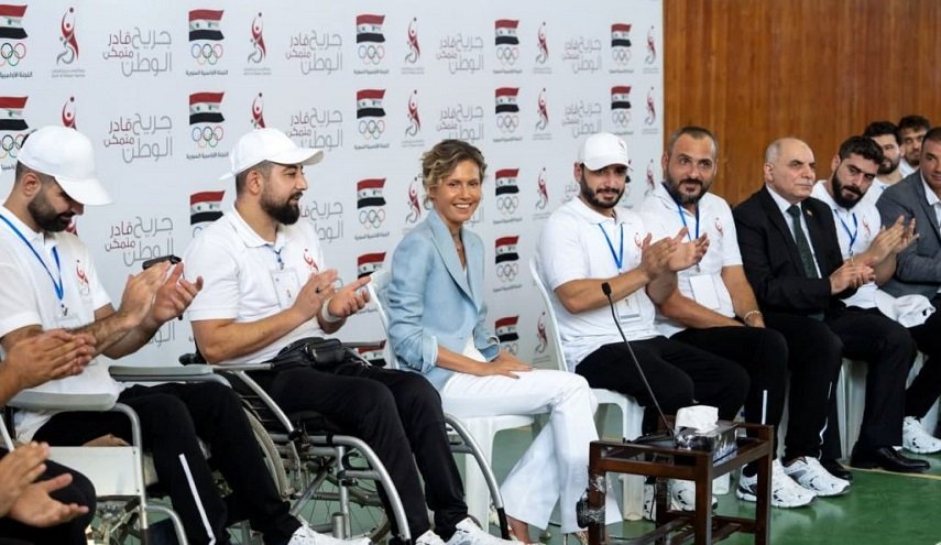 شاهد بالصور..انطلاق دورة ألعاب ’جريح الوطن’ في سوريا بحضور أسماء الاسد