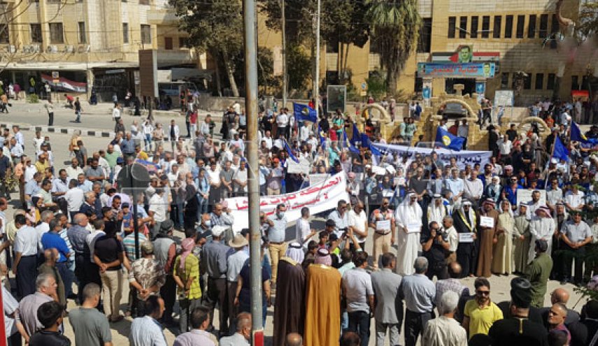 وقفة احتجاجية في الحسكة للتنديد باستمرار تركيا قطع المياه