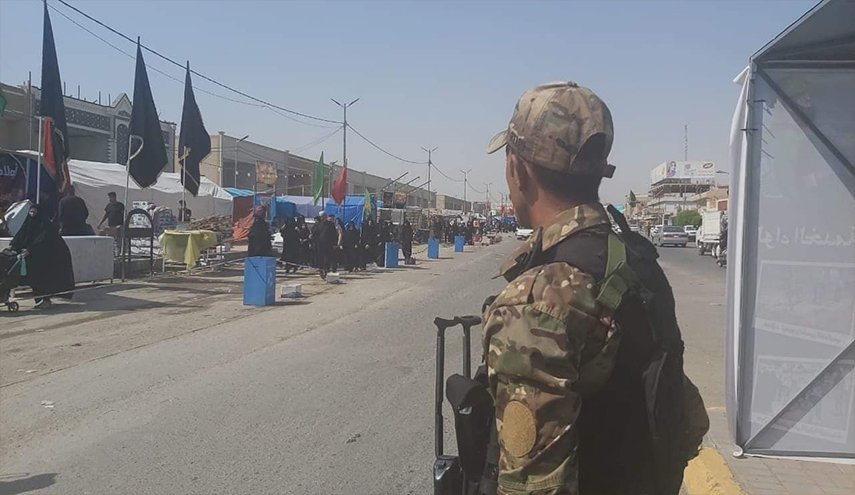 شاهد: الحشد ينتشر بمحور بادية النجف لتأمين الأربعينية