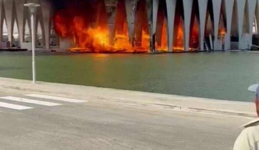 حريق ضخم في قاعة افتتاح مهرجان الجونة السينمائي بمصر