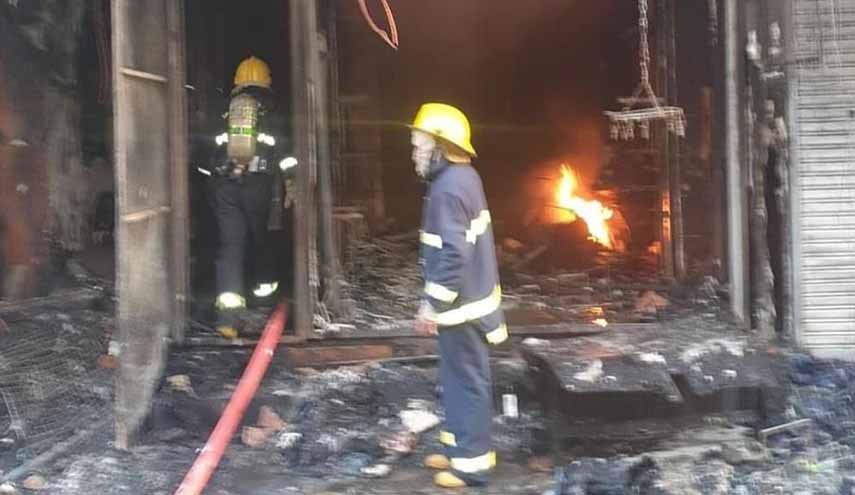 بالصور.. اندلاع حريق وسط كربلاء المقدسة