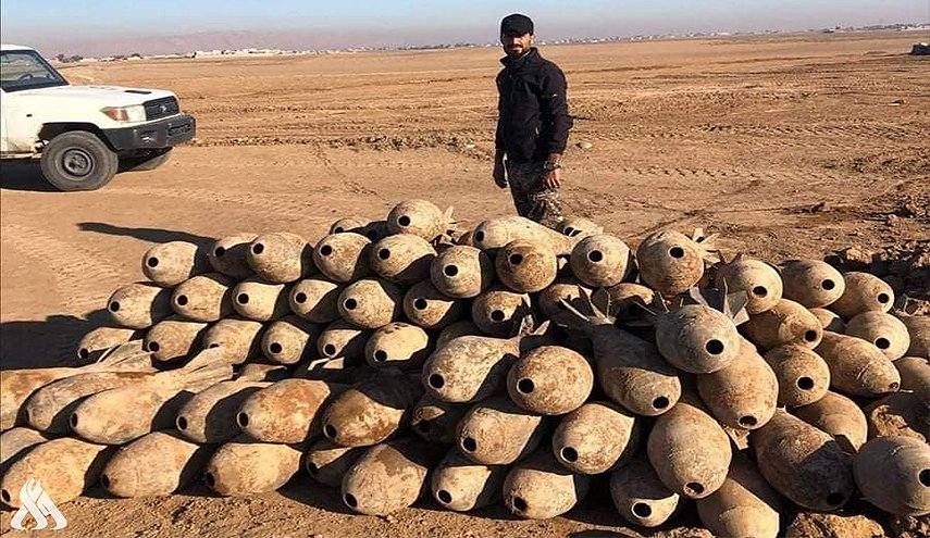 الحشد يرفع أكثر من 200 قنبلة من مخلفات 'داعش' بسهل نينوى