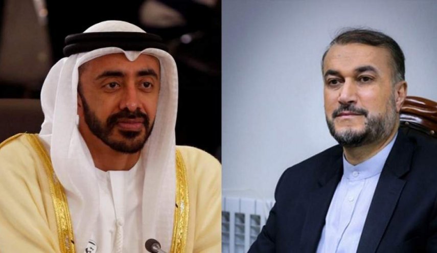 أمير عبداللهيان لنظيره الاماراتي: الكيان الصهيوني خطر لكل الدول والمنطقة