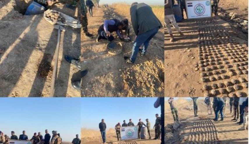 الأمن العراقى يضبط مخزن مواد متفجرة لداعش شمالى بغداد 