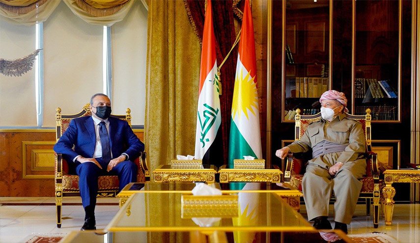 الكاظمي يلتقي مسعود بارزاني في اربيل