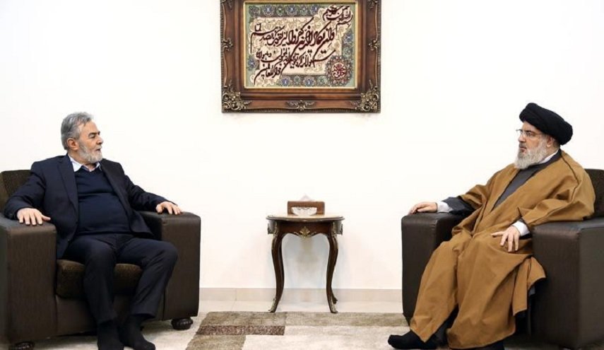 السيد نصر الله يستقبل النخالة