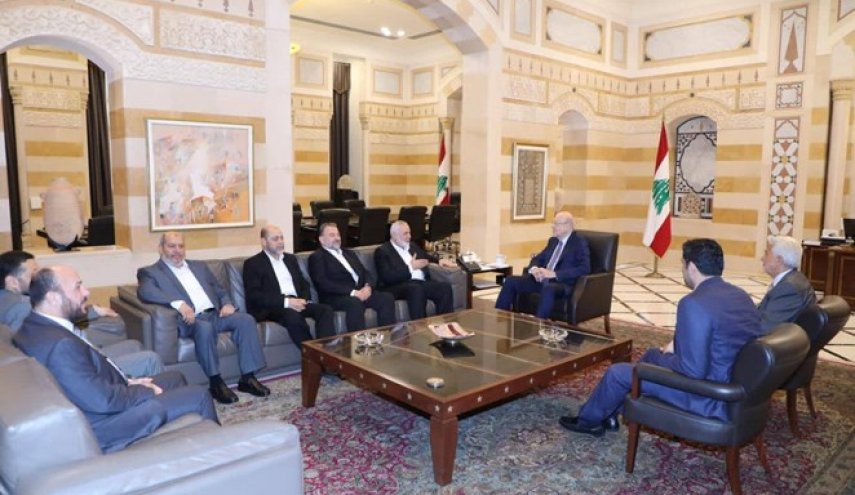 هنية يلتقي رئيس الحكومة اللبنانية نجيب ميقاتي