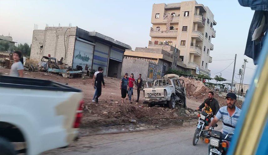 بالصور..انفجار عبوة بسيارة في إعزاز 