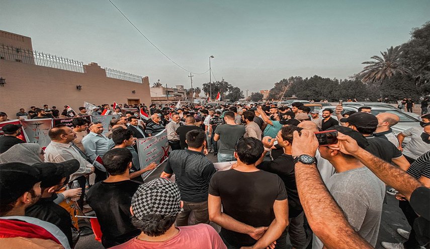 شاهد.. انطلاق التجمع الجماهيري امام القنصلية التركية في بغداد