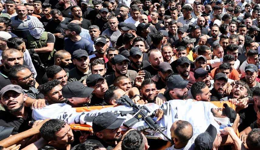 نابلس تشيع جثماني المقاومين عبد الرحمن صبح ومحمد العزيزي