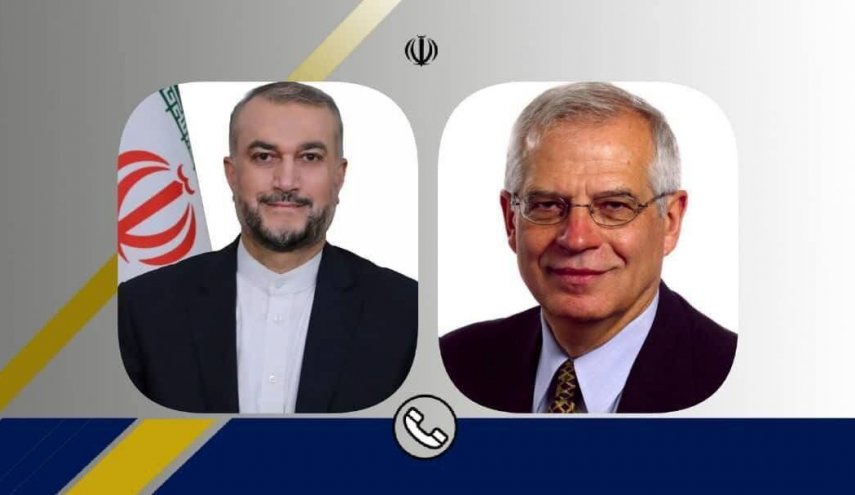 عبداللهيان يتباحث مع بوريل هاتفيا حول الغاء الحظر والتعاون بين ايران والوكالة الذرية