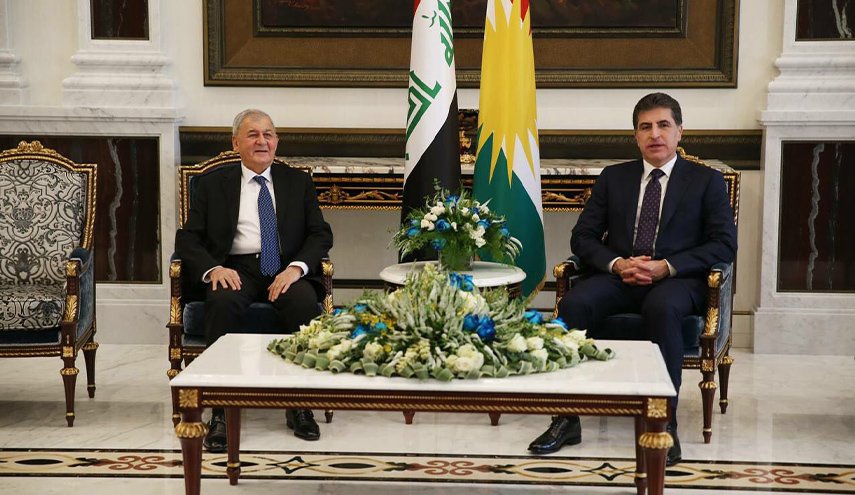 رشيد ونيجرفان بارزاني يؤكدان أهمية حسم المسائل العالقة بين بغداد وأربيل