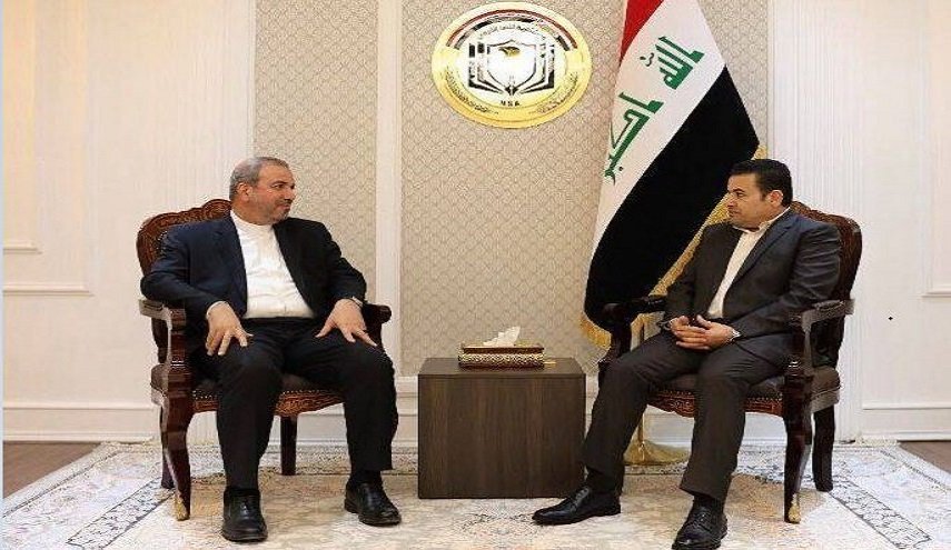 السفير الإيراني لدى بغداد یلتقي مستشار الأمن القومي العراقي