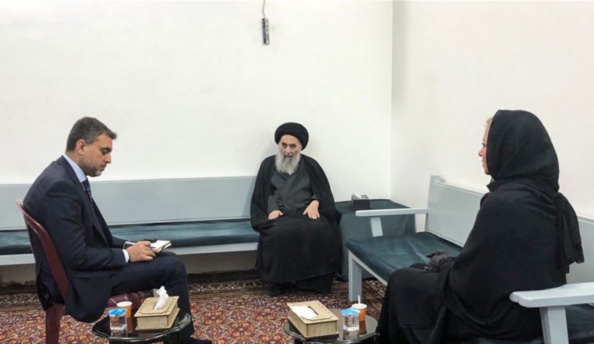 ممثلة الأمين العام للأمم المتحدة تلتقي بالسيد السيستاني في النجف