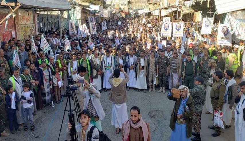 المحويت: مسيرة جماهيرية حاشدة تنديدا بالحصار على اليمن