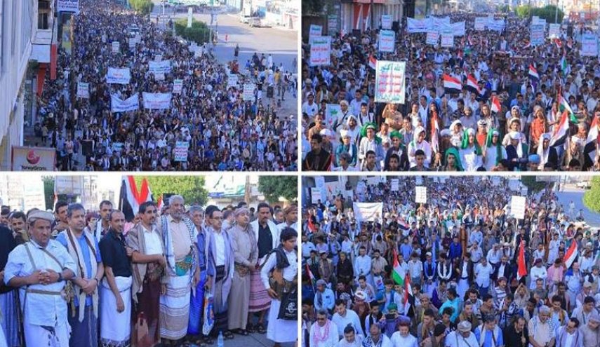 مسيرة جماهيرية حاشدة تندد باستمرار الحصار الجائر بالحديدة 
