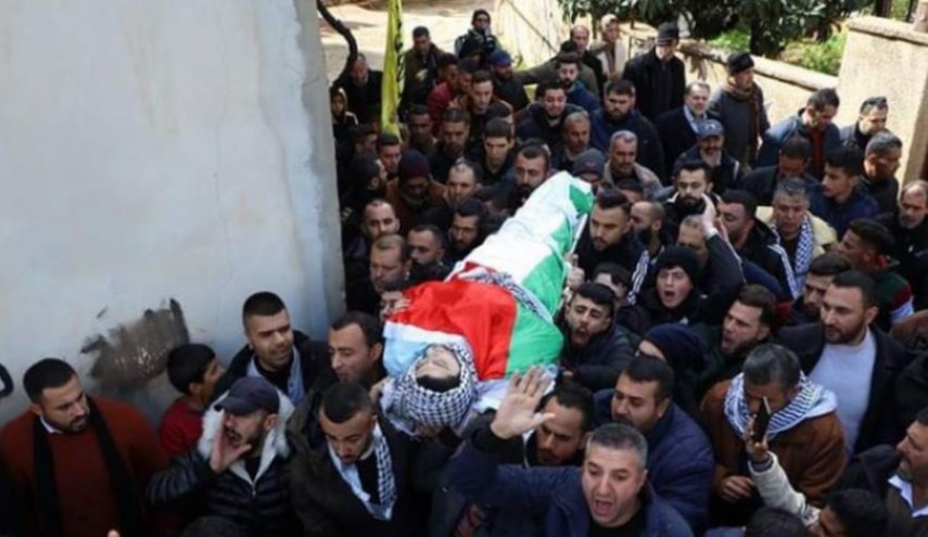 جماهير جنين تشيع جثمان الشهيد الفلسطيني عبد الله قلالوة