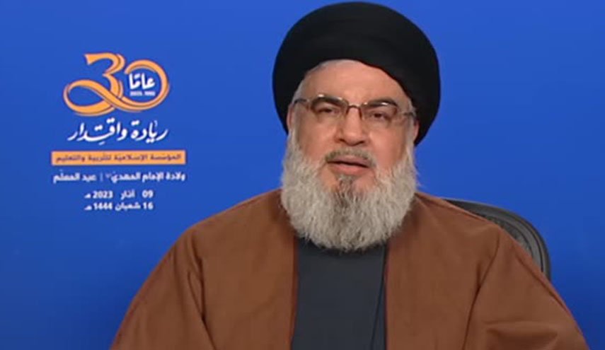 السيد نصر الله: الادارة الأمريكية تهدف لنقل الثقافة الغربية الشيطانية لمناهجنا