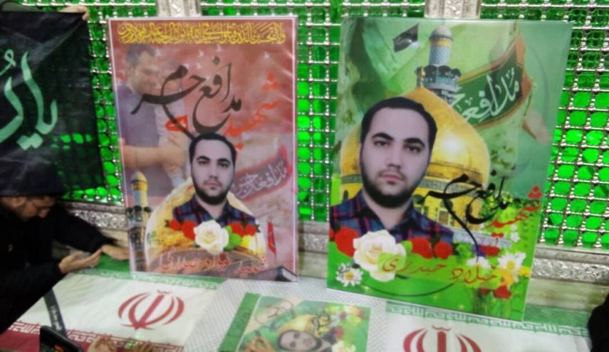 تشييع جثمان ضابط حرس الثورة الشهيد ميلاد حيدري في مرقد السيدة رقية (س)