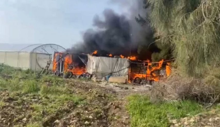 حريق في بلدة الخرايب جنوبي لبنان
