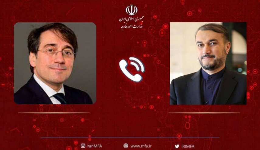 مباحثات هاتفية بين وزير خارجية ايران ونظيره الاسباني