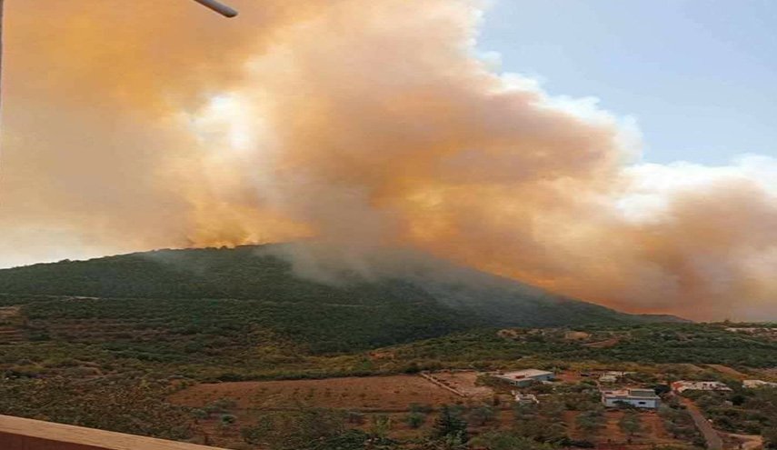 بالصور.. اندلاع النيران بالقرب من الشيخ بدر بريف طرطوس
