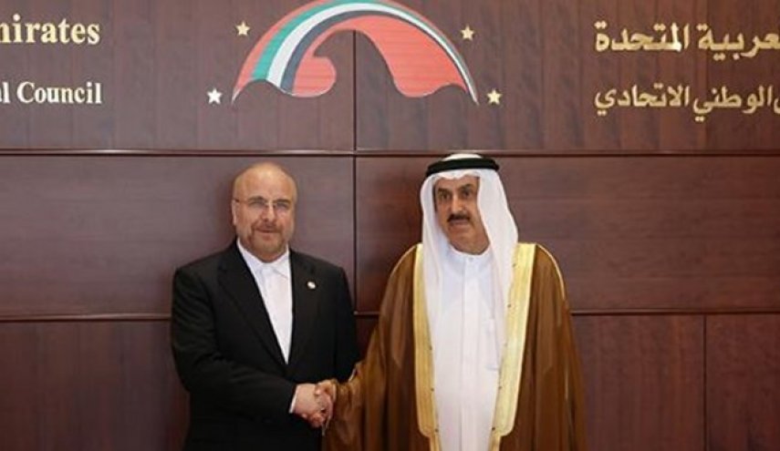 قاليباف يؤكد لنظيره الاماراتي اولوية تطوير العلاقات مع الدول الجارة
