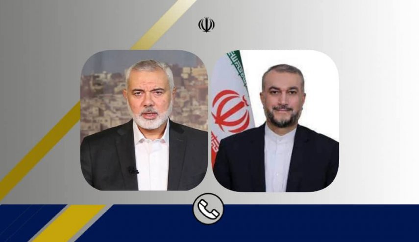 عبد اللهيان يبحث مع هنية سبل وقف الهجوم الصهيوني على غزة
