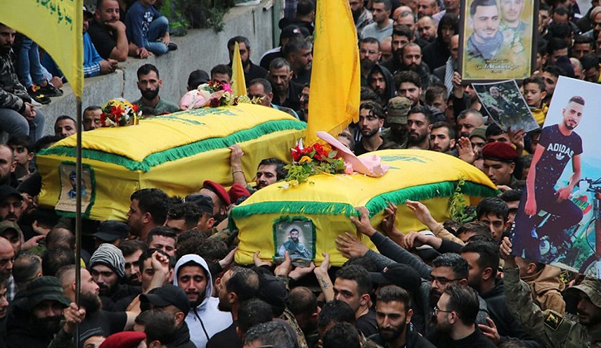 لبنان يشيع شهيدين للمقاومة + صور