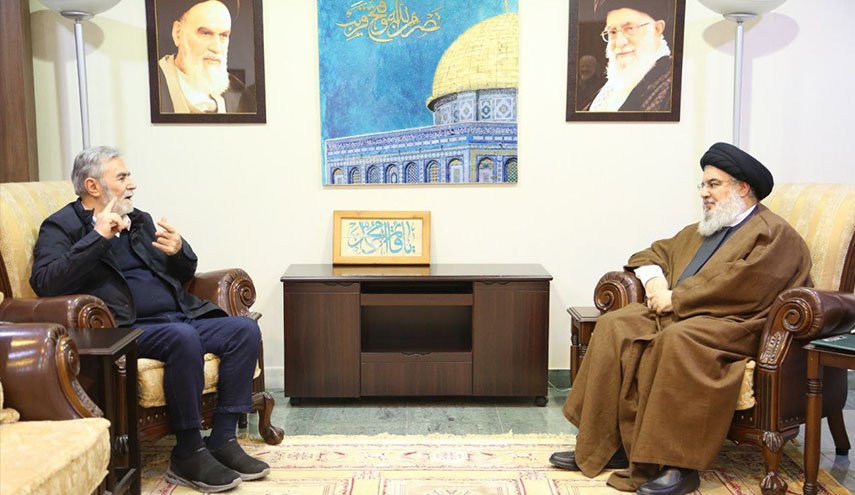 السيد نصر الله يستقبل زياد نخالة 