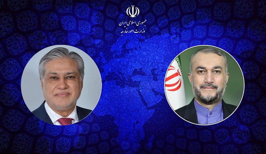 أميرعبداللهيان يهنئ إسحاق دار على تعيينه وزيرا لخارجية باكستان