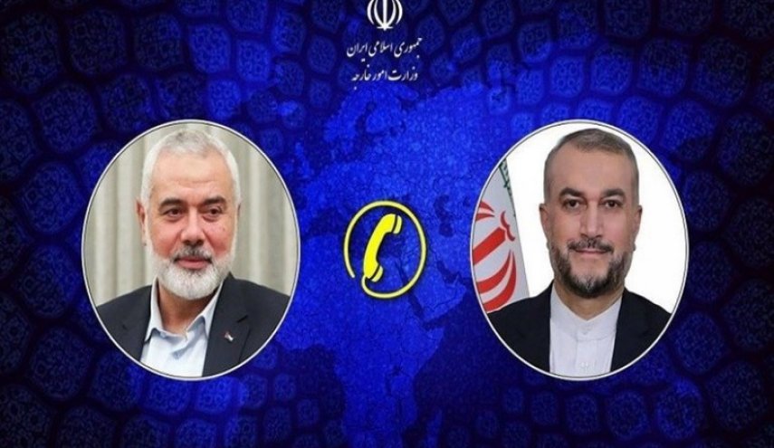 عبداللهيان يتلقى اتصالا من اسماعيل هنية رئيس مكتب حماس السياسي