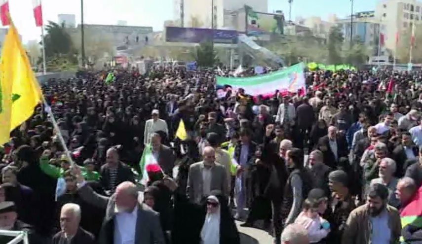 مسيرات يوم القدس العالمي في أرجاء إيران + فيديو