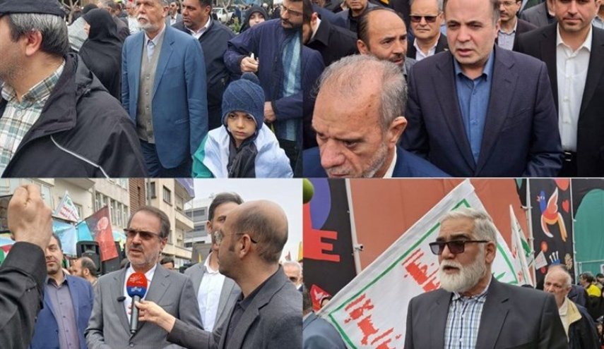 شخصيات سياسية وعسكرية بارزة في مسيرات يوم القدس بطهران