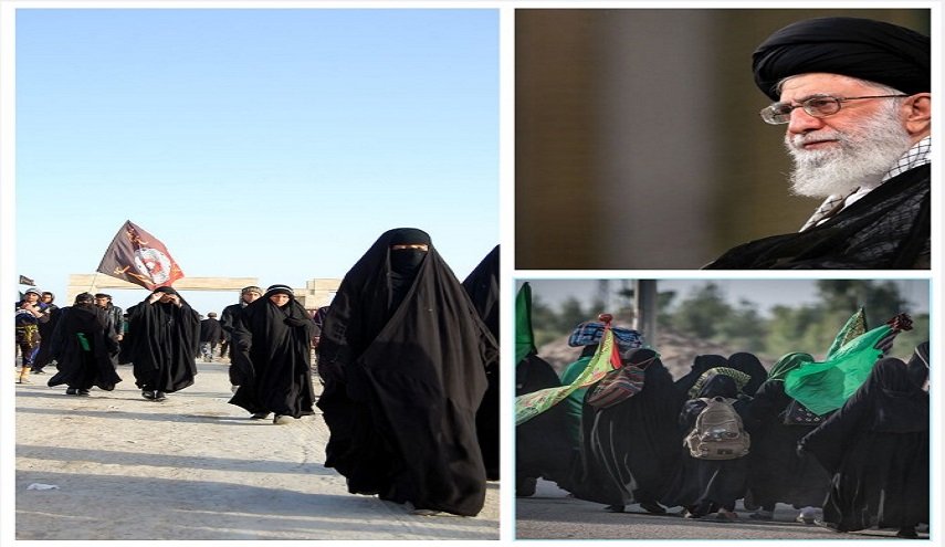 ما هو رأي قائد الثورة في مشاركة النساء بمسيرة الأربعين؟