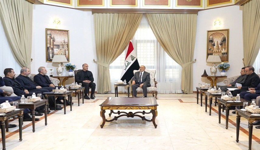 لاريجاني يلتقي رئيس البرلمان العراقي في بغداد