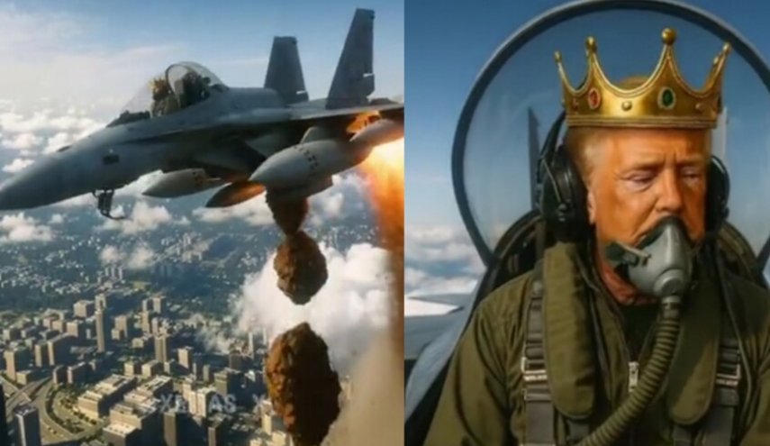 'ترامب الملك' يلقي القاذورات على المتظاهرين!