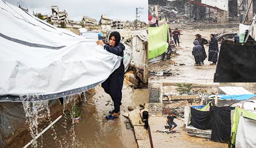 المنخفض يعمّق جراح غزة.. انهيارات وخيام غارقة وشهداء غربي المدينة