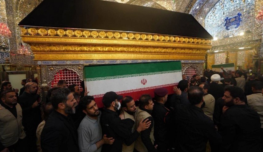جثامين أسرة القائد الشهيد تصل مرقد الإمام الحسين (عليه السلام)